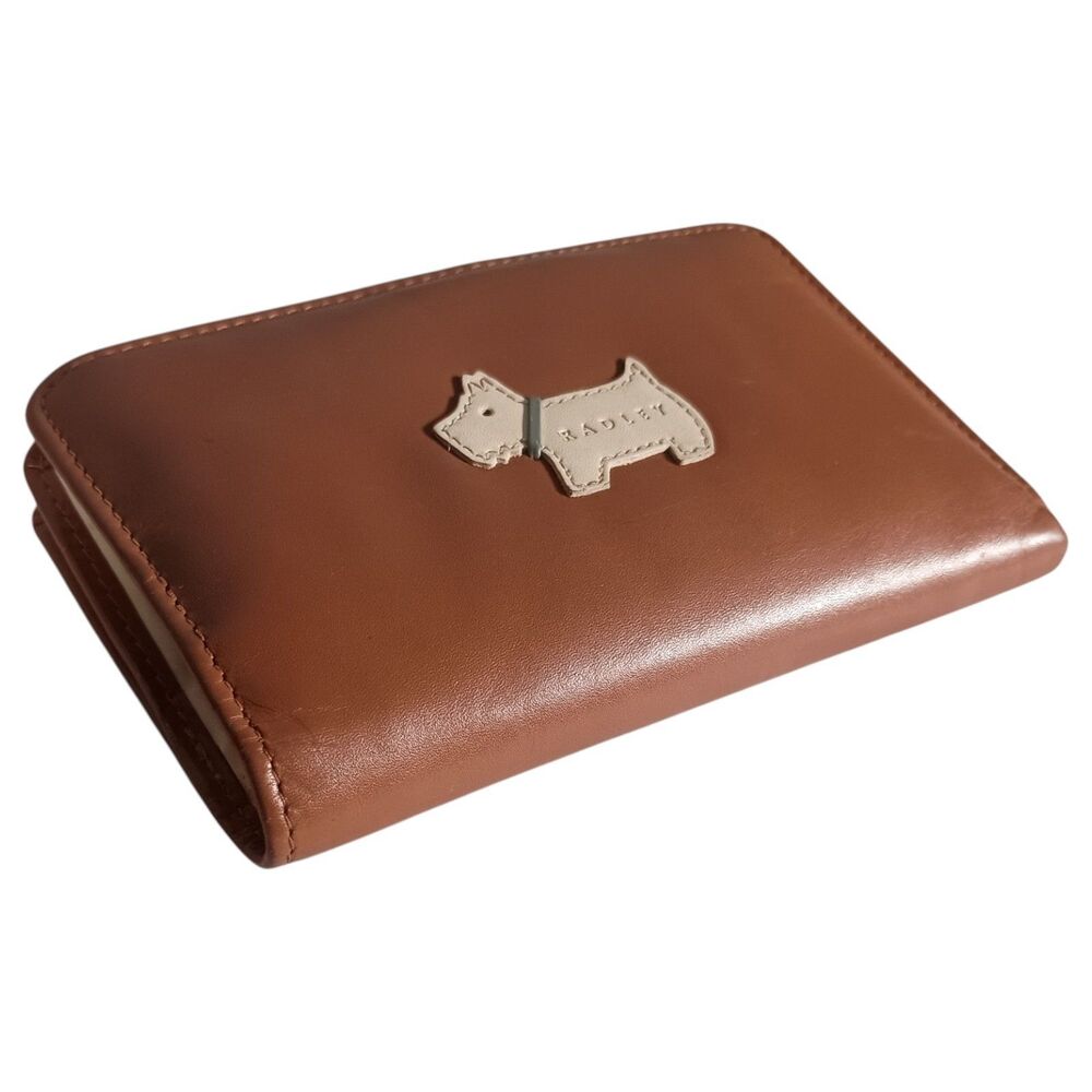 Radley Medium Bifold Leather Wallet Heritage Dog Logo Zip Top Brown - Picture 4 of 9